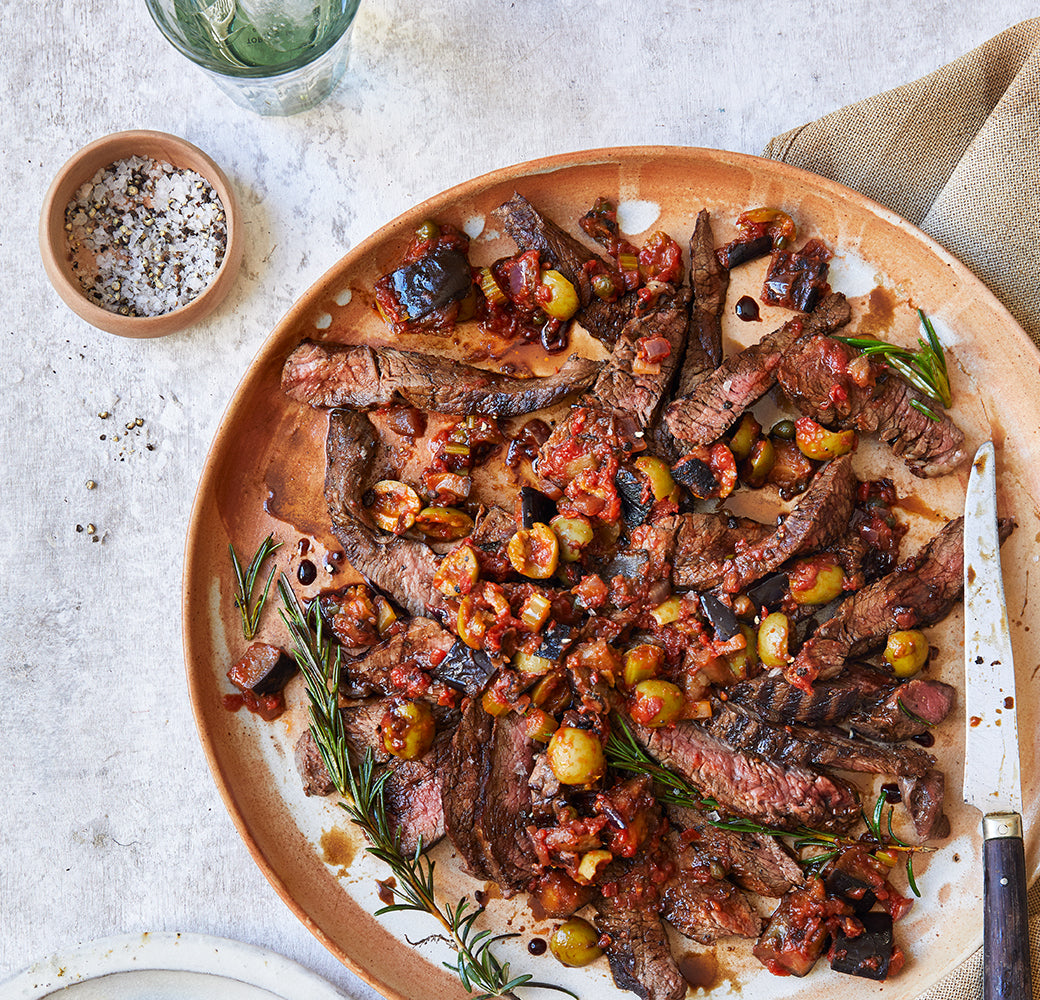Balsamic Glazed Steak with Caponata