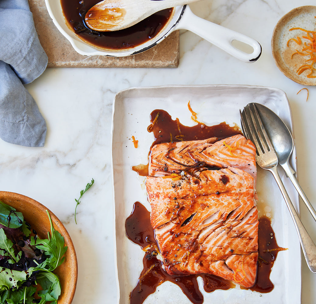 Pan Fried Salmon with a Balsamic Honey Reduction